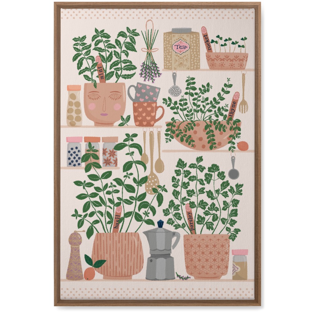 Little Herb Garden in the Kitchen Wall Art, Natural, Single piece, Canvas, 20x30, Multicolor