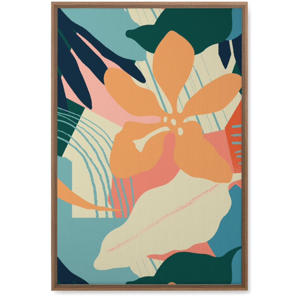 Abstract Magnolia - Multi Wall Art, Natural, Single piece, Canvas, 20x30, Multicolor