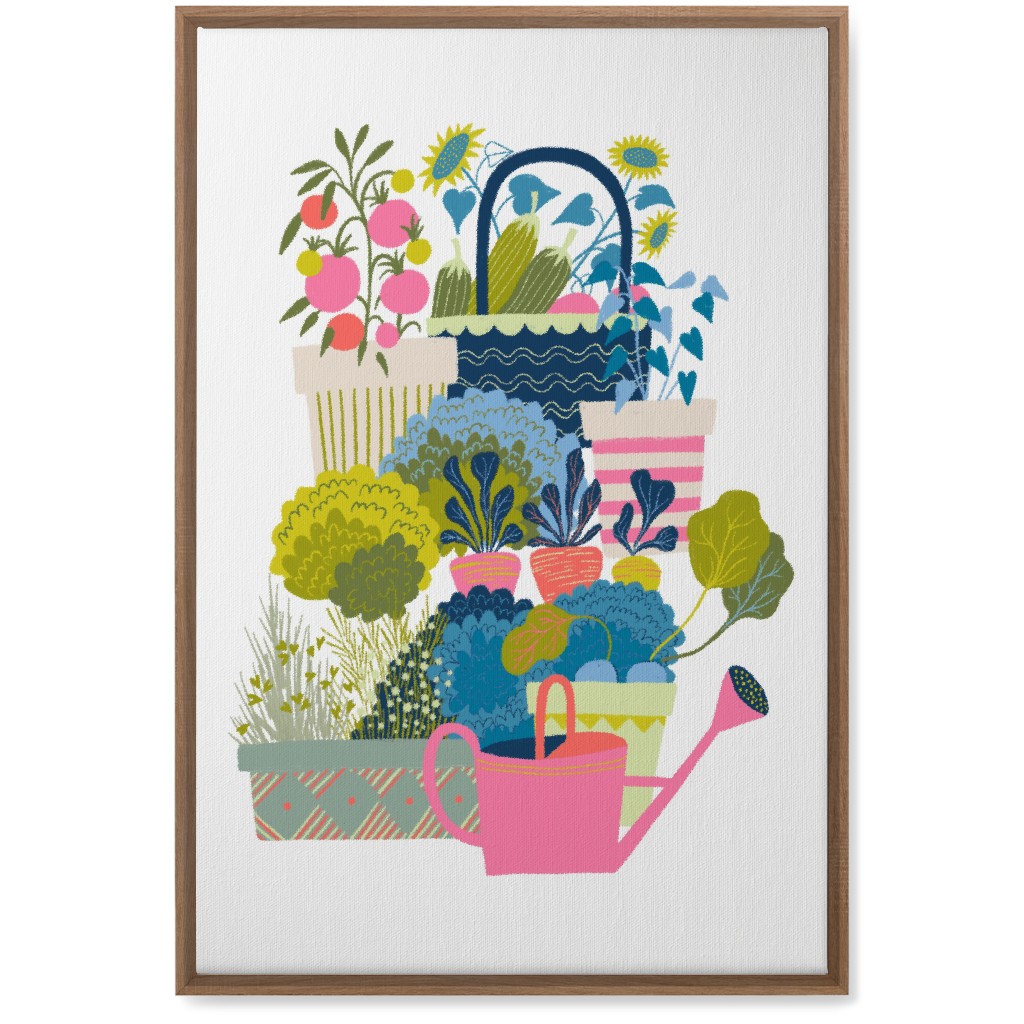 Growing Herbs and Flower Gardens - Multi Wall Art, Natural, Single piece, Canvas, 20x30, Multicolor