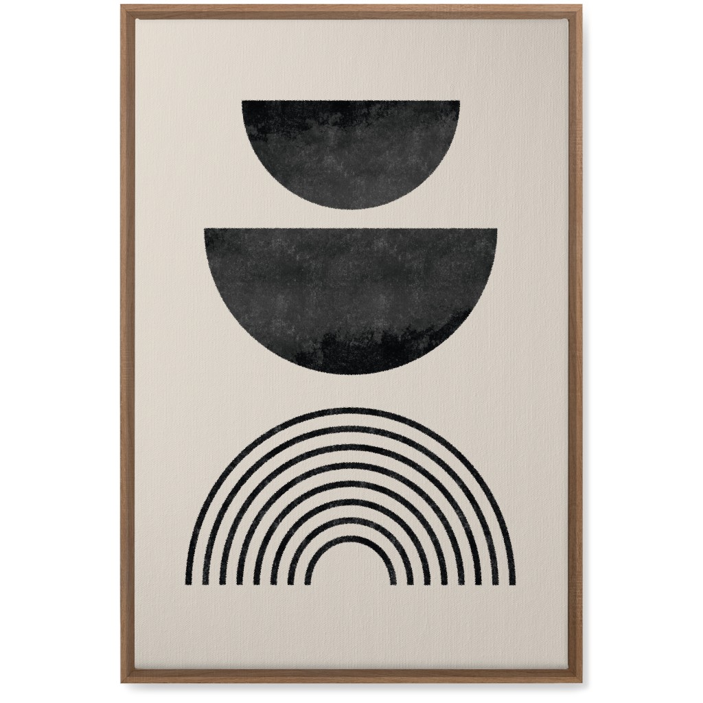 Minimal Geometric and Rainbow - Neutral Wall Art, Natural, Single piece, Canvas, 20x30, Beige, Pearl