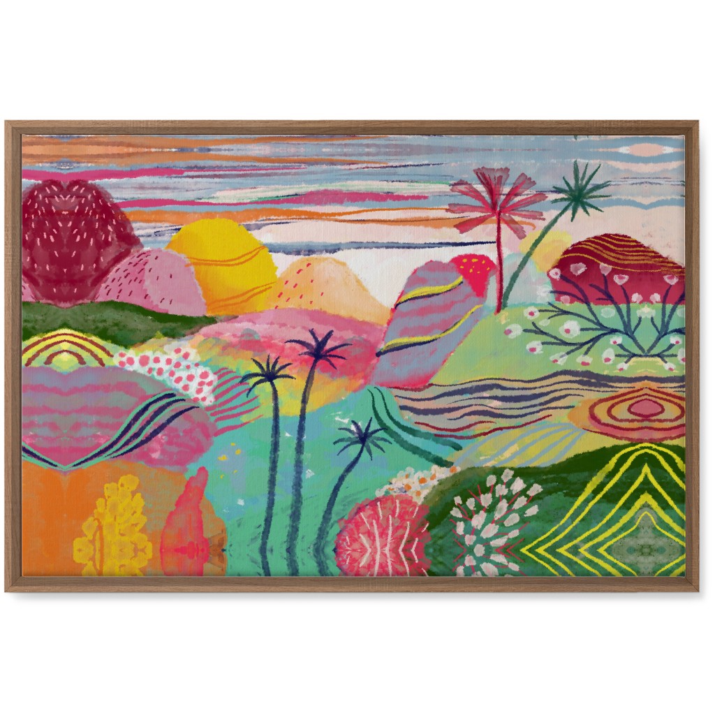Abstract Dreamy Hills - Vibrant Wall Art, Natural, Single piece, Canvas, 20x30, Multicolor