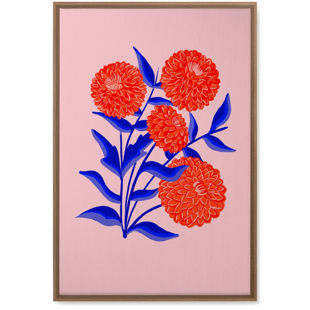 Red Marigolds - Vibrant Wall Art, Natural, Single piece, Canvas, 20x30, Multicolor