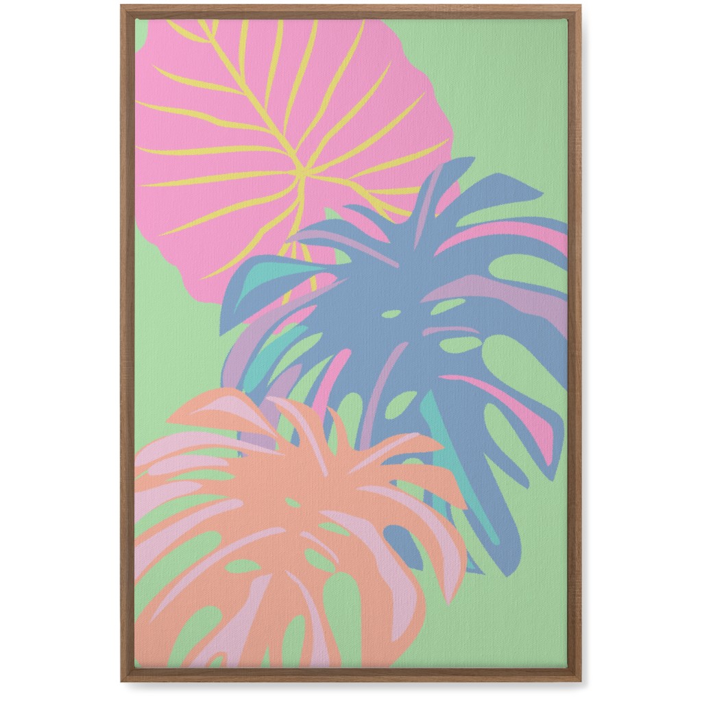 Bold Tropical Leaves - Multi Wall Art, Natural, Single piece, Canvas, 20x30, Multicolor