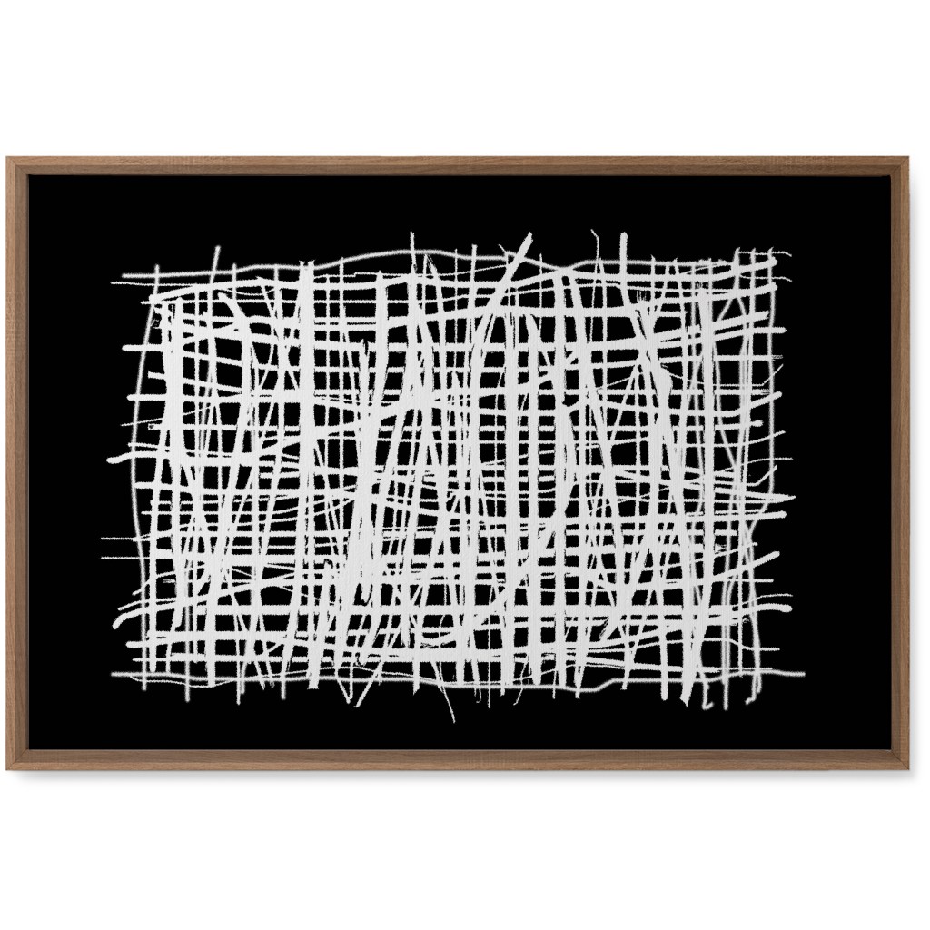 Woven Abstraction - White on Black Wall Art, Natural, Single piece, Canvas, 20x30, Black