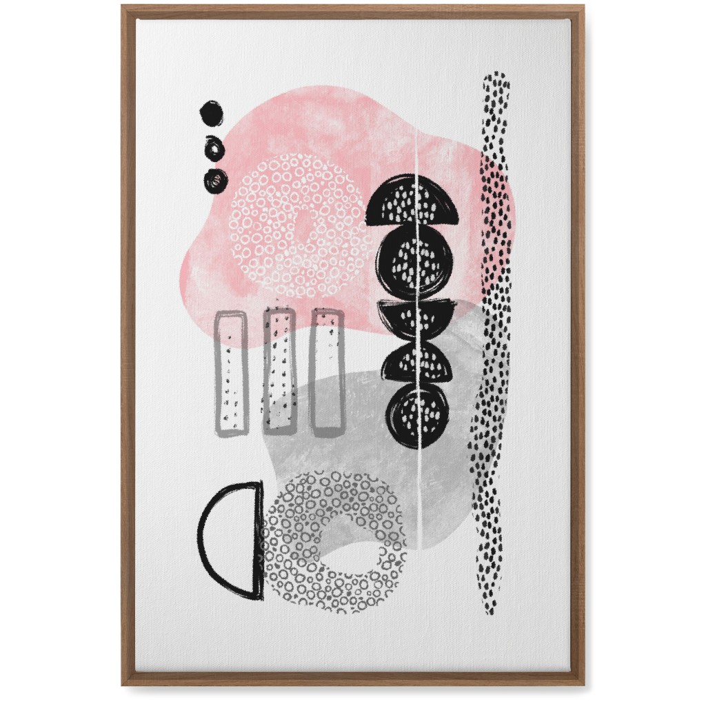 Feminene Abstract - Gray and Pink Wall Art, Natural, Single piece, Canvas, 20x30, Pink