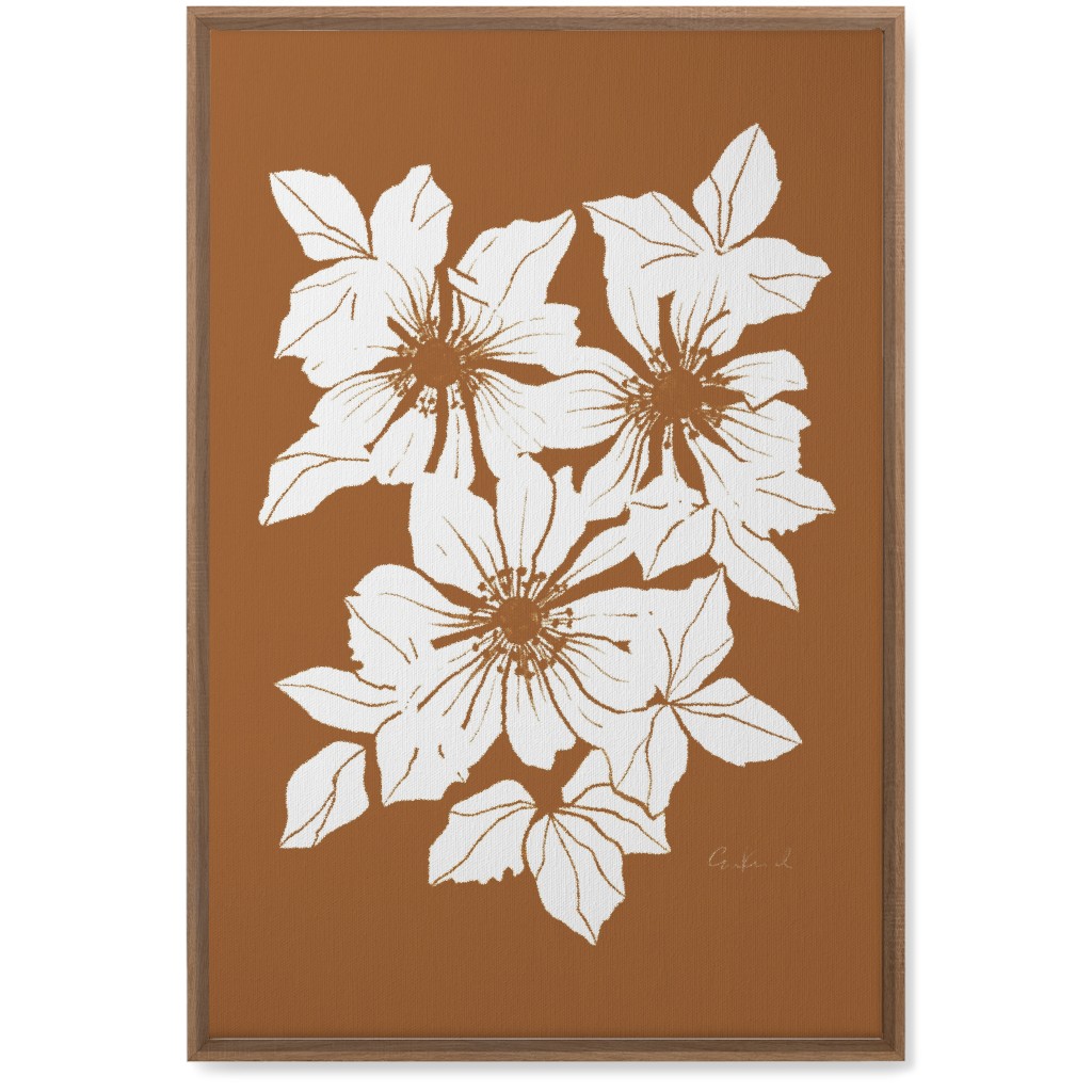 Botanical Big Anemones Wall Art, Natural, Single piece, Canvas, 20x30, Orange