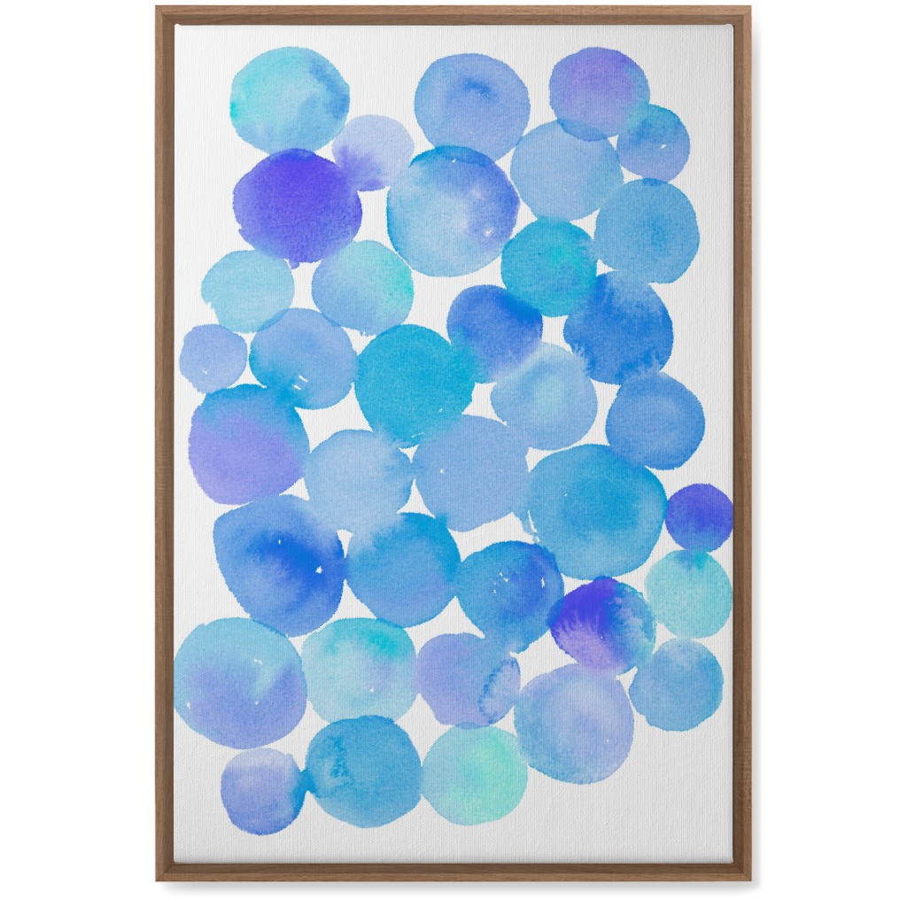 Watercolor Circles Wall Art, Natural, Single piece, Canvas, 20x30, Blue