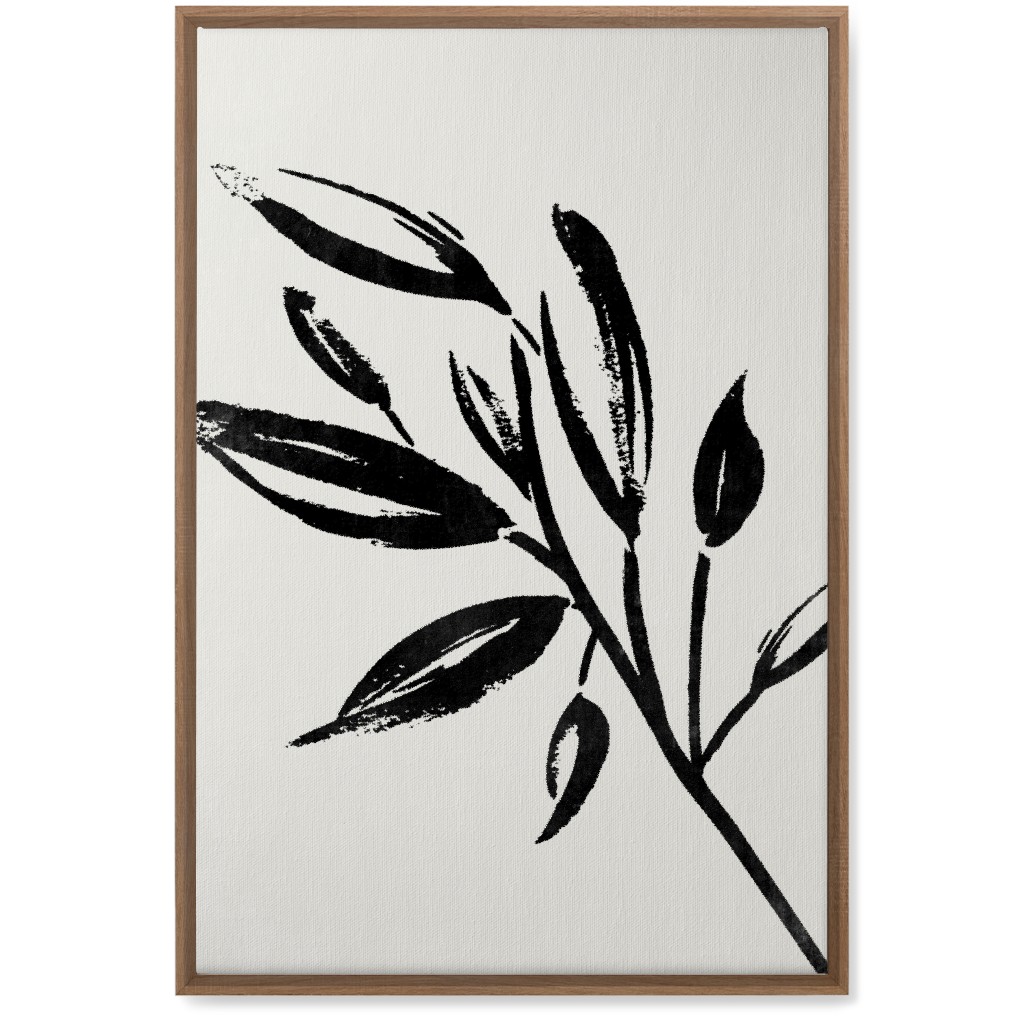 Zen Brush - Black and Beige Wall Art, Natural, Single piece, Canvas, 20x30, Gray