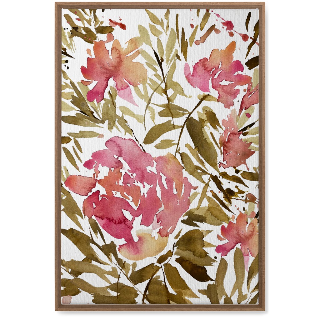 Bewildered - Pink and Green Wall Art, Natural, Single piece, Canvas, 20x30, Pink, Bright Pink