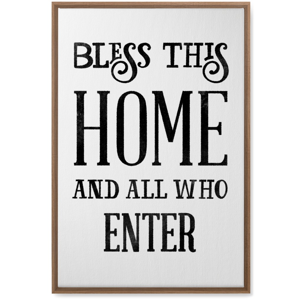 Bless This Home Wall Art, Natural, Single piece, Canvas, 20x30, White, White