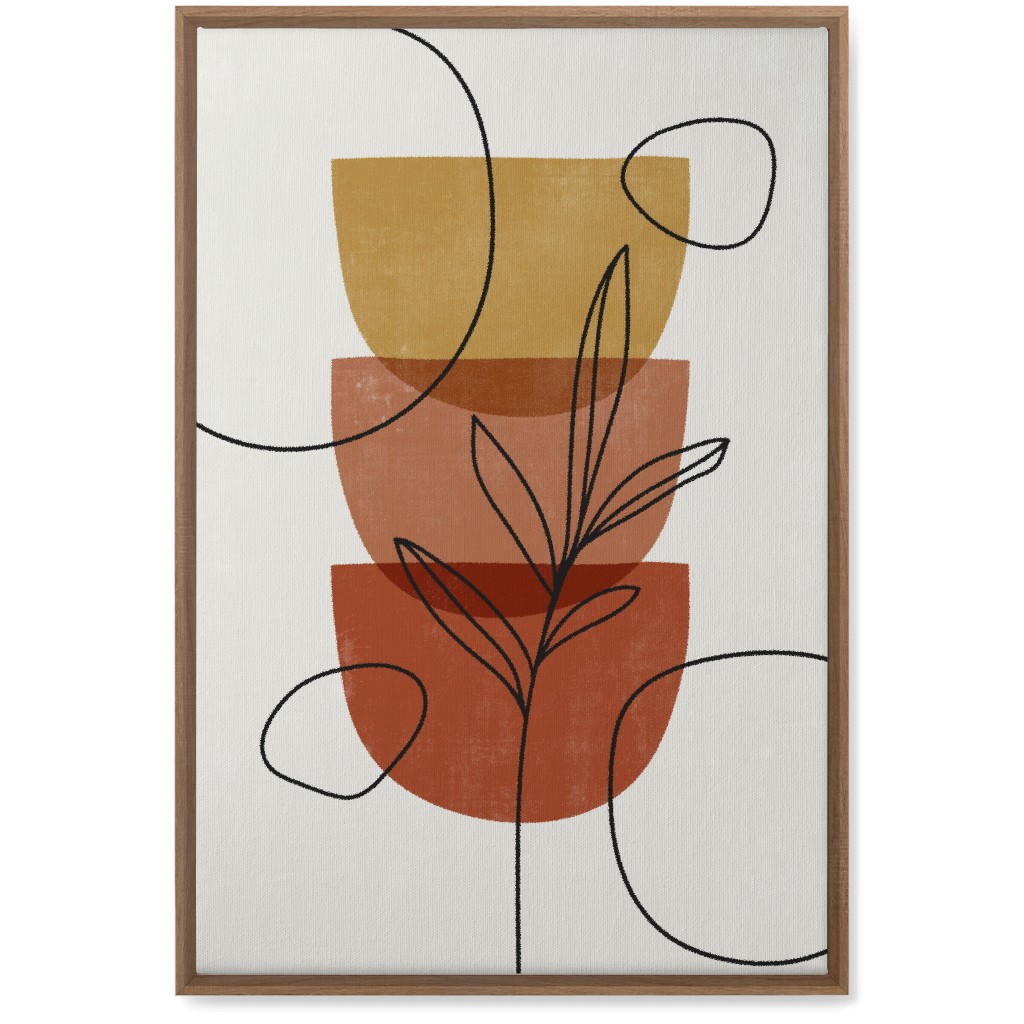 Abstract Leaf Stack - Terracotta and Ivory Wall Art, Natural, Single piece, Canvas, 20x30, Brown, Brown