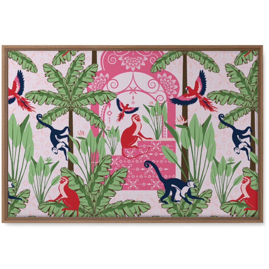 Exotic Tropical Garden Wall Art, Natural, Single piece, Canvas, 20x30, Pink, Lavender Water