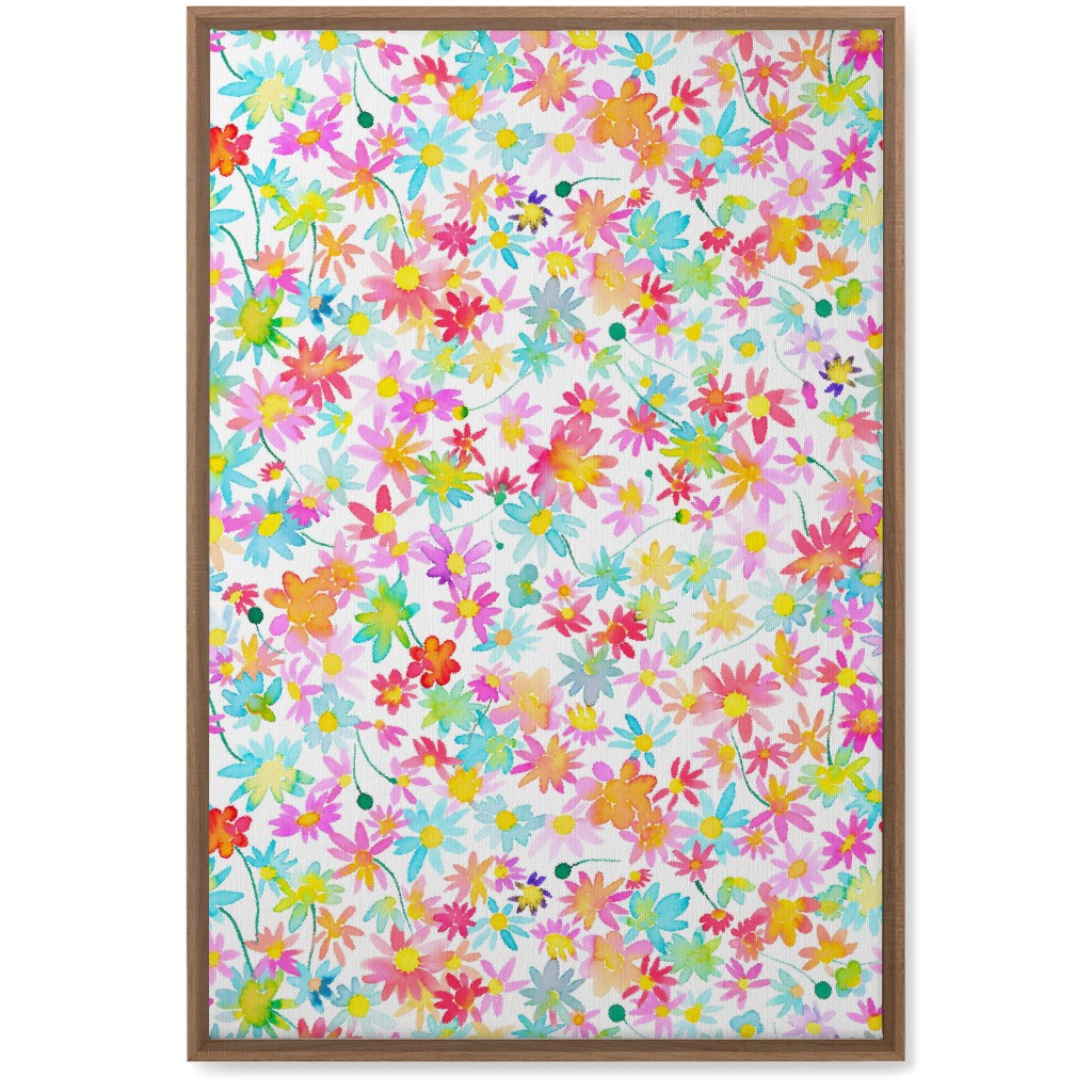 Spring Watercolor Daisies - Multi Wall Art, Natural, Single piece, Canvas, 20x30, Multicolor