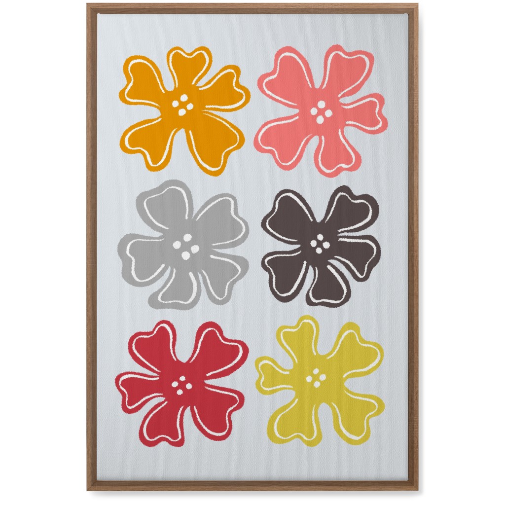 Button Flowers Wall Art, Natural, Single piece, Canvas, 20x30, Multicolor