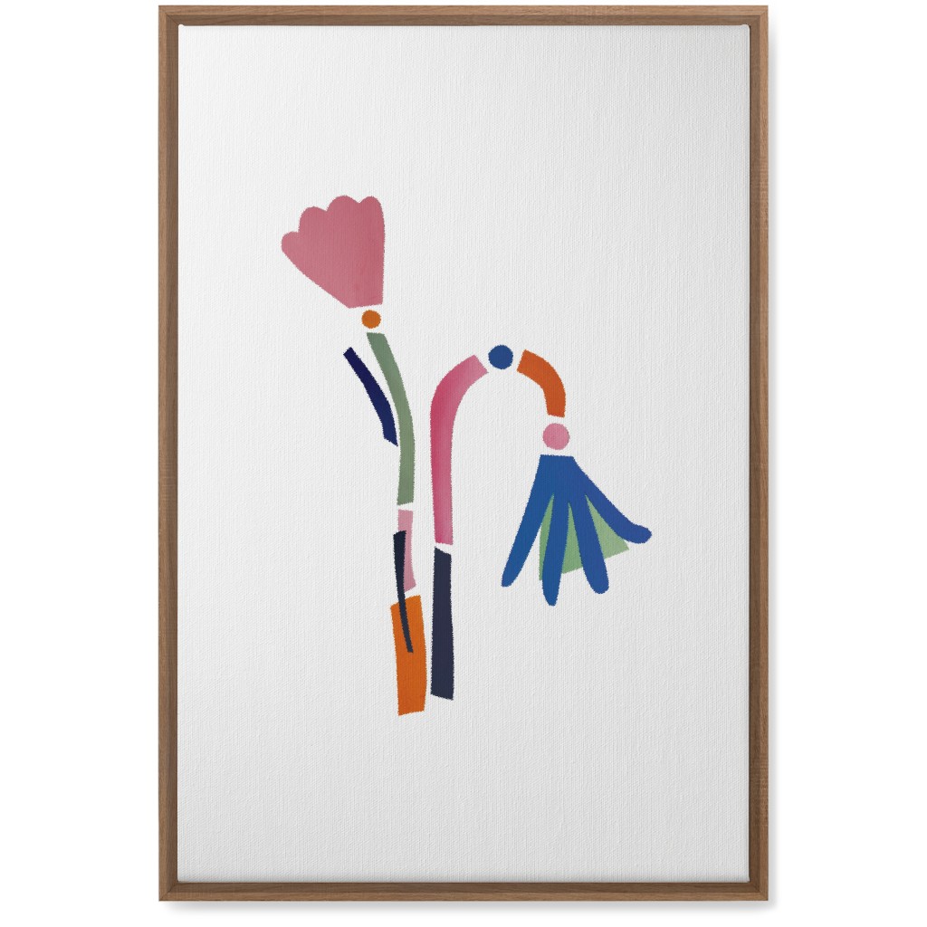 Flowerbed Bouquet - Multi on White Wall Art, Natural, Single piece, Canvas, 20x30, Multicolor