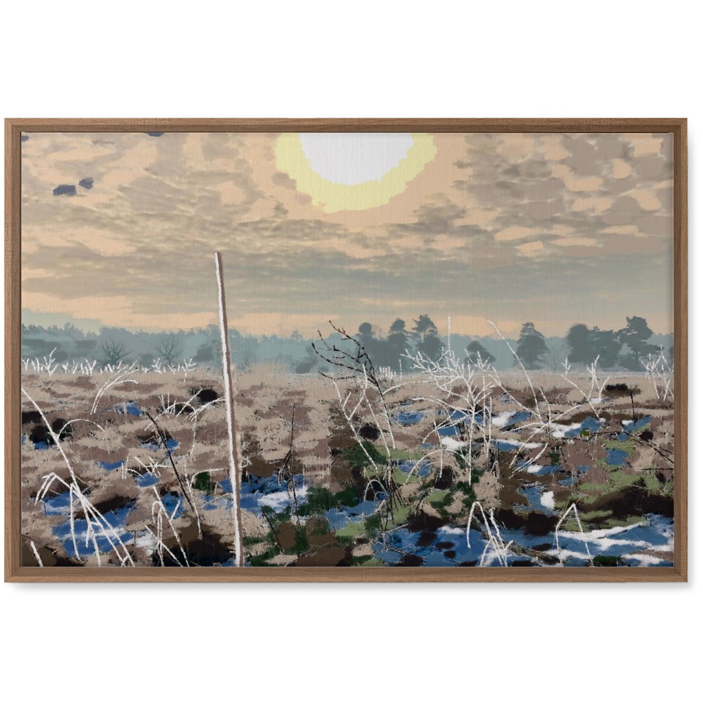 Winter Sun Over the Marsh Wall Art, Natural, Single piece, Canvas, 20x30, Blue, True Blue