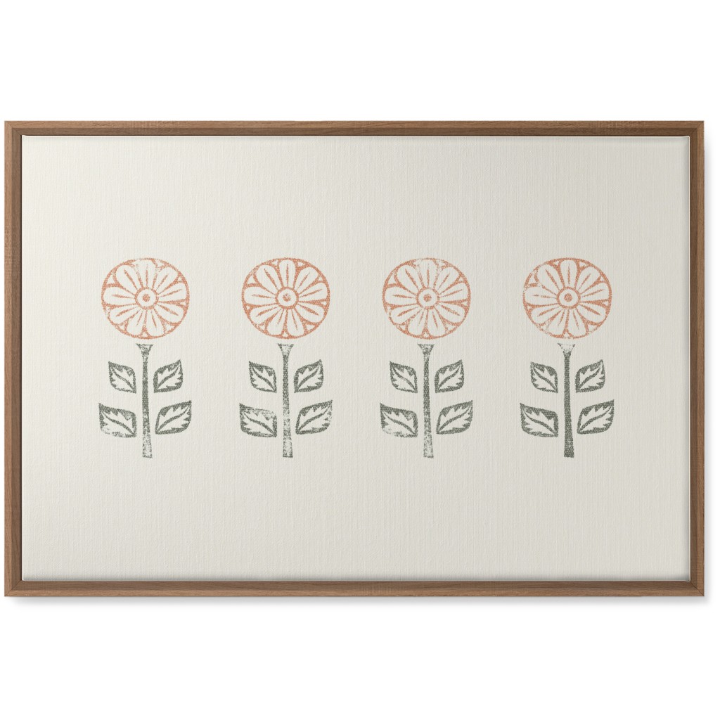 Floral Block Print Ii Wall Art, Natural, Single piece, Canvas, 20x30, Pink, Alpaca