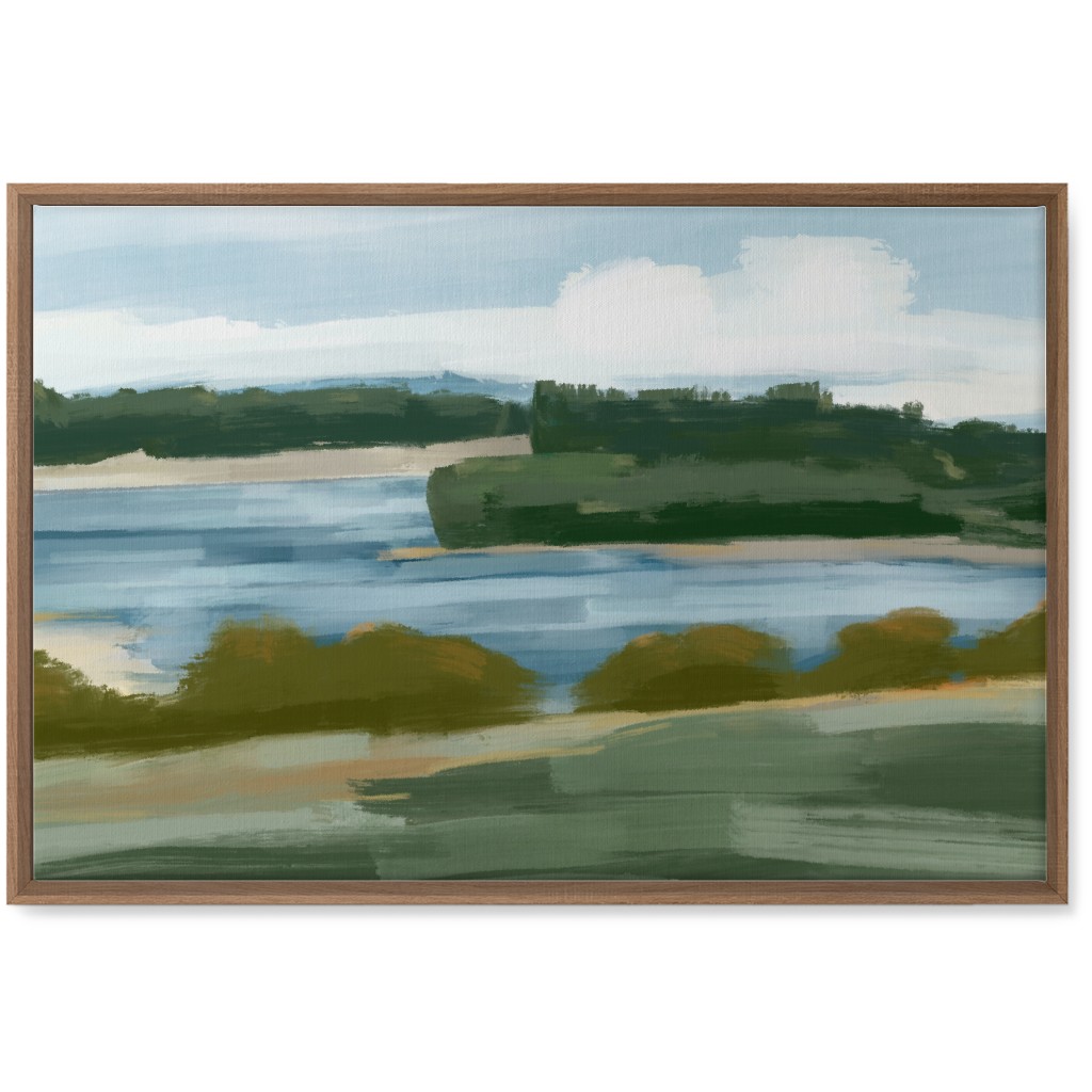 Abstract Lakeside Wall Art, Natural, Single piece, Canvas, 20x30, Multicolor