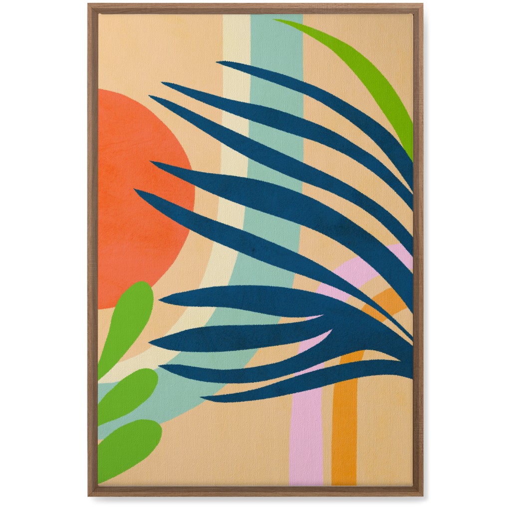 Palm, Sun and Rainbow Tropical Botanicals - Multi Wall Art, Natural, Single piece, Canvas, 20x30, Multicolor