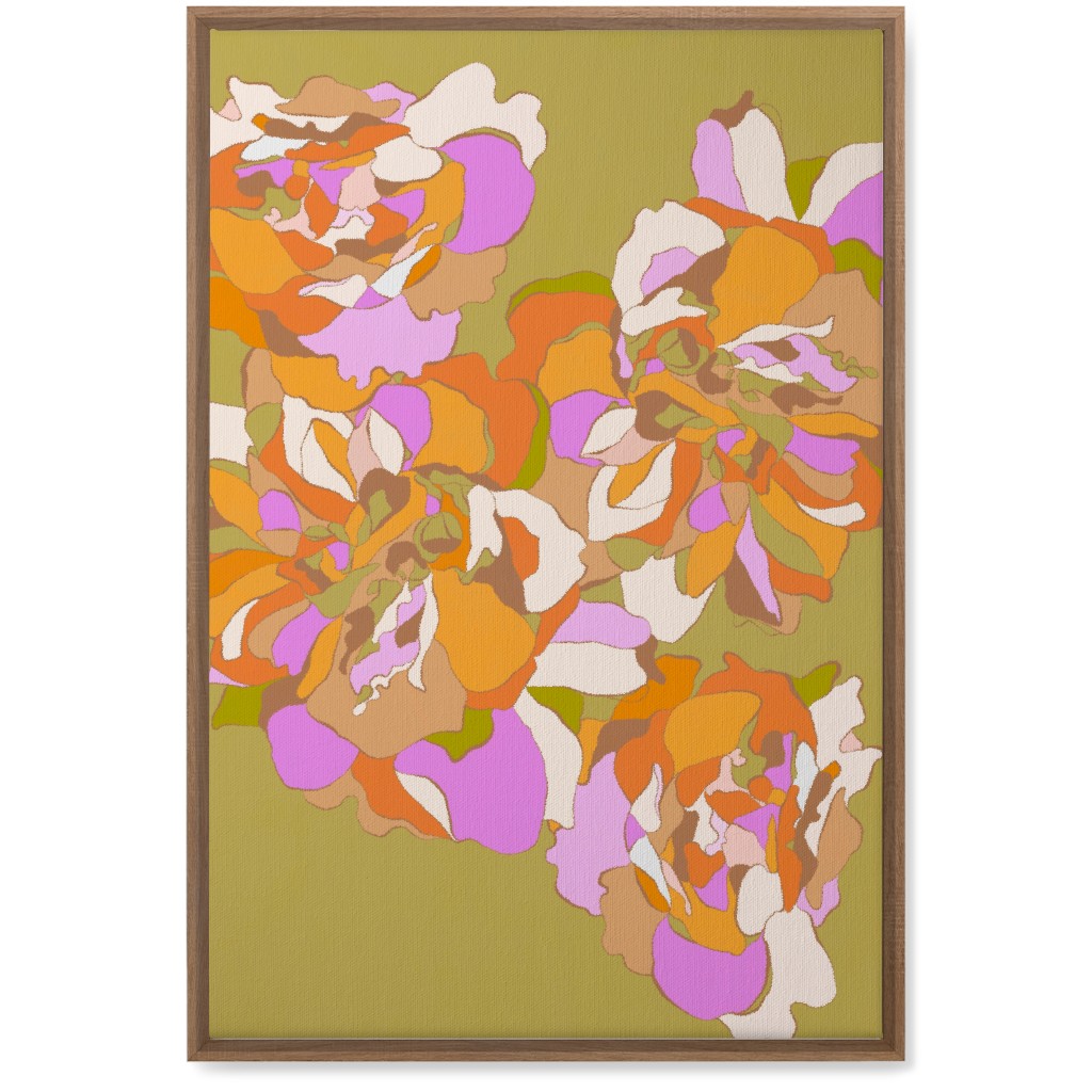 Maxi Boho Peonies Wall Art, Natural, Single piece, Canvas, 20x30, Orange, Mantis