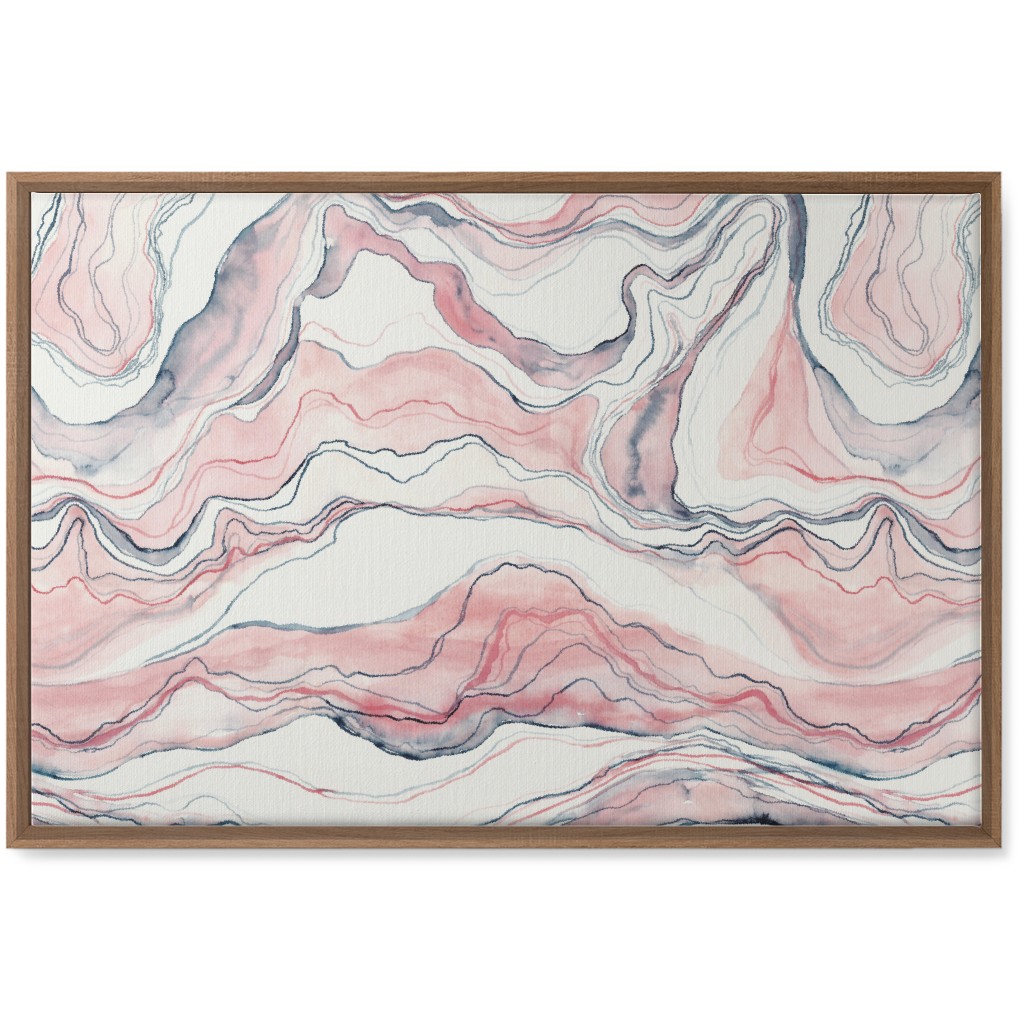 Watercolor Marble Wall Art, Natural, Single piece, Canvas, 20x30, Pink