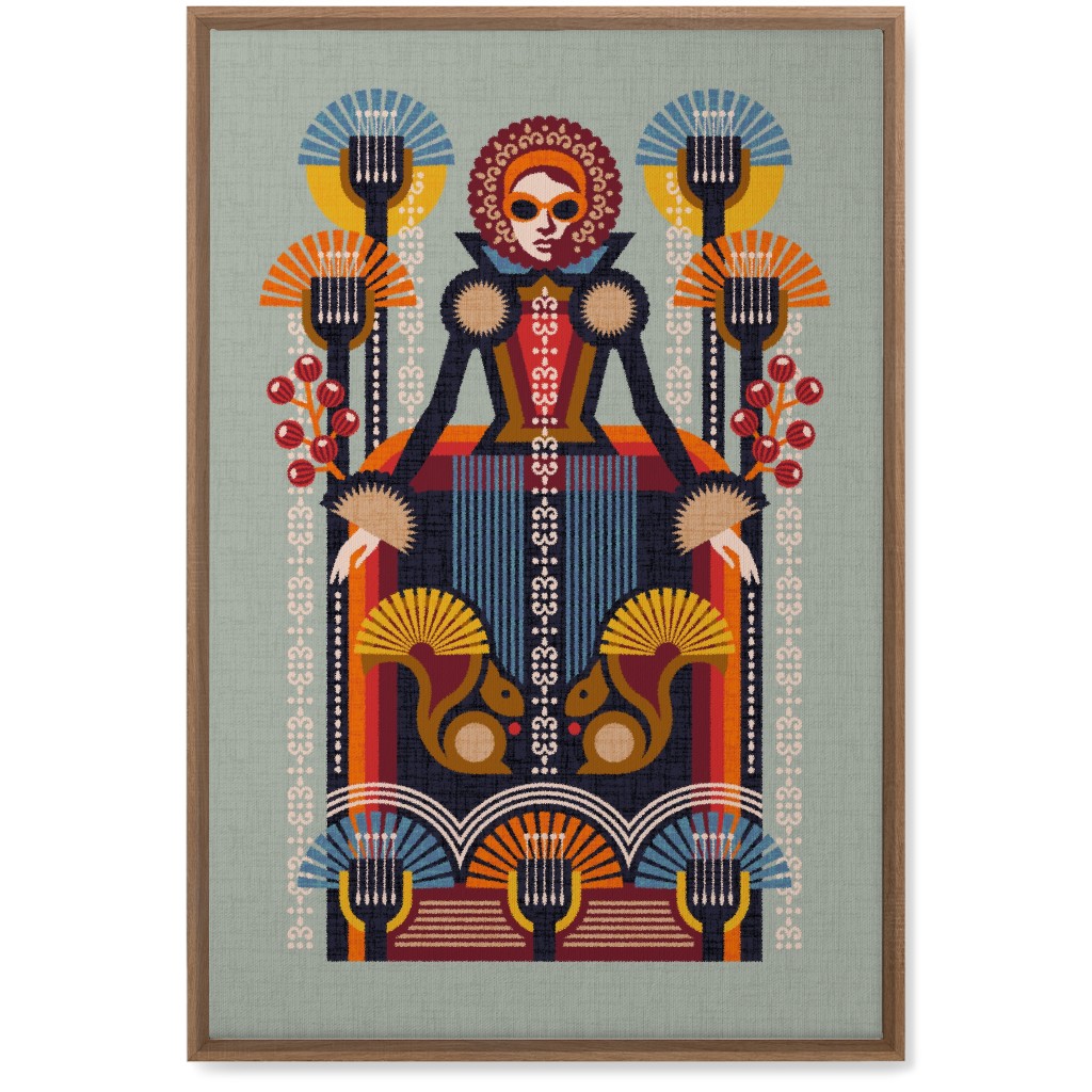 Folk Art Lady - Multi Wall Art, Natural, Single piece, Canvas, 20x30, Multicolor
