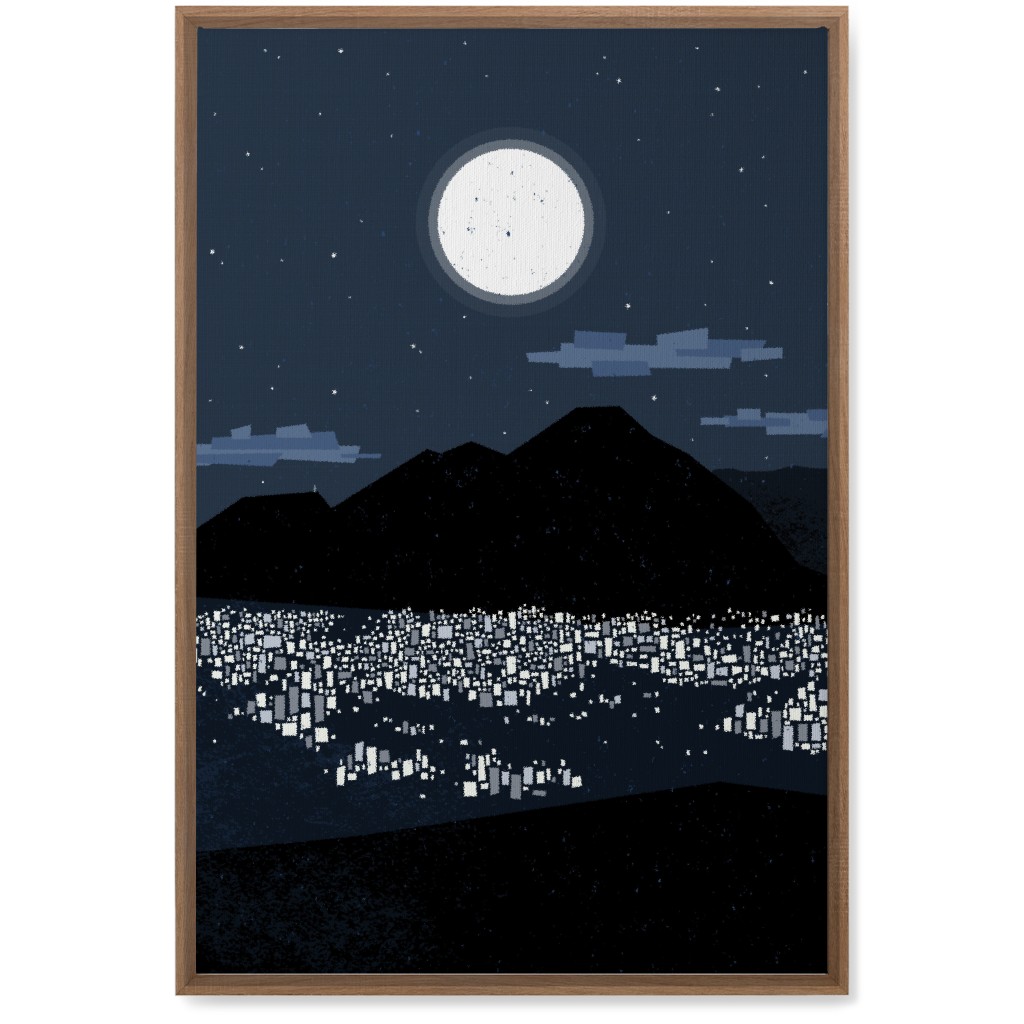 Caracas At Night - Navy Wall Art, Natural, Single piece, Canvas, 20x30, Blue, True Blue