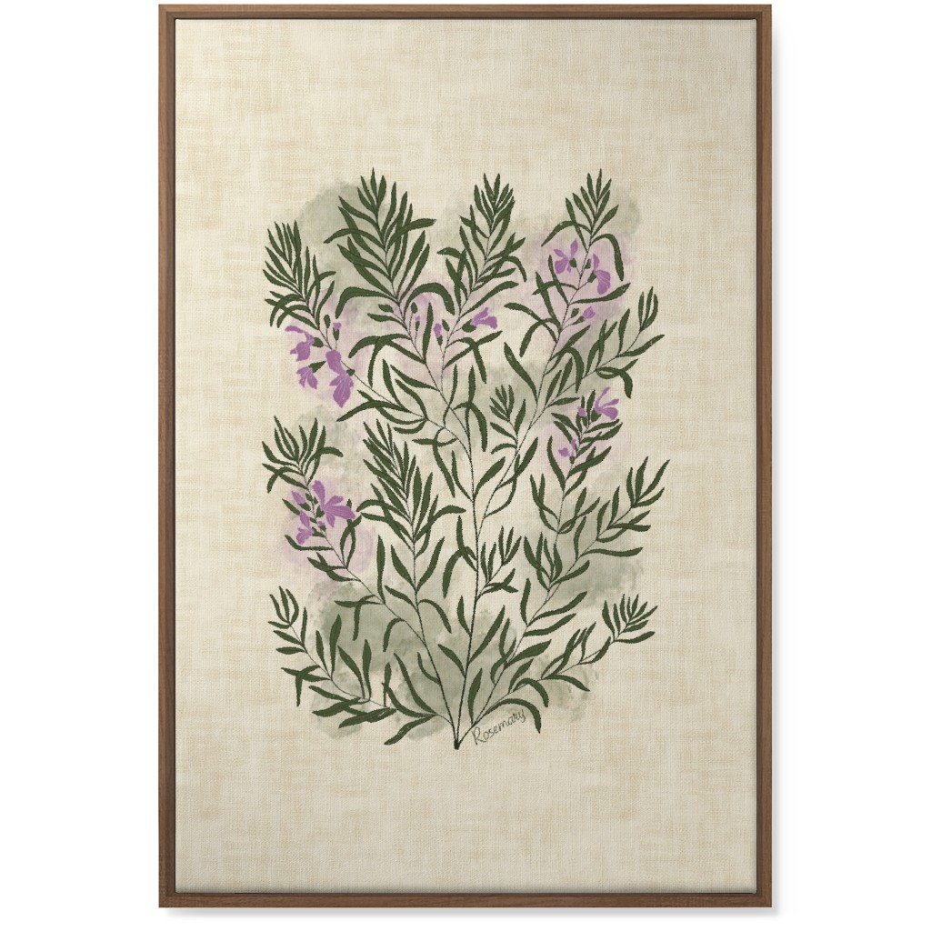 Rosemary - Botanical Illustration Wall Art, Natural, Single piece, Canvas, 24x36, Beige