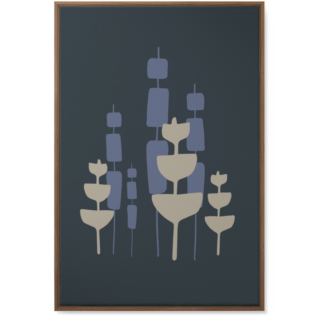 Cattail & Pods Wall Art, Natural, Single piece, Canvas, 24x36, Blue, Gray