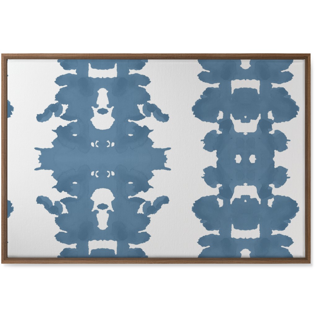 Double Inkblot - Blue Wall Art, Natural, Single piece, Canvas, 24x36, Blue, True Blue