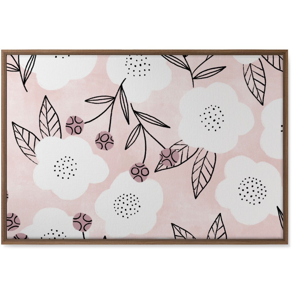 Arlene Floral - Pink Wall Art, Natural, Single piece, Canvas, 24x36, Pink