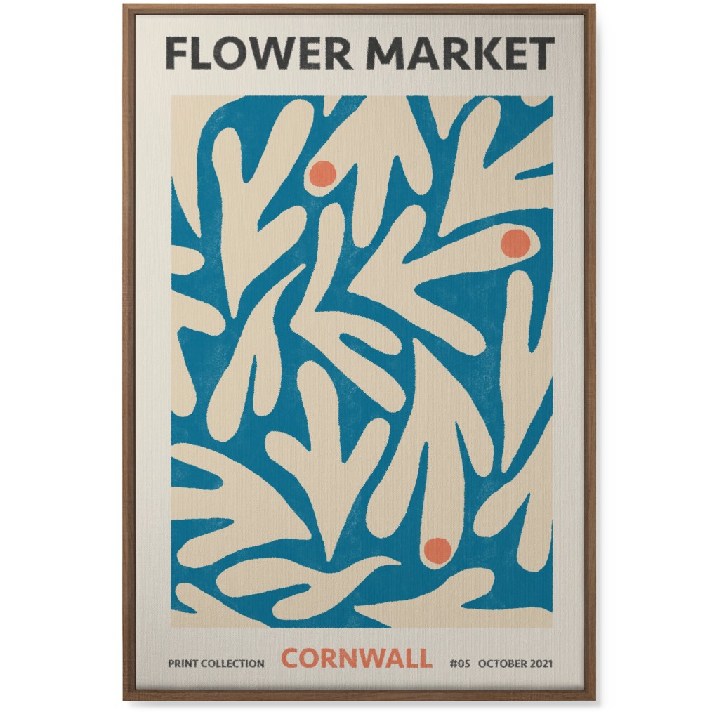 Flower Market - Blue Wall Art, Natural, Single piece, Canvas, 24x36, Blue
