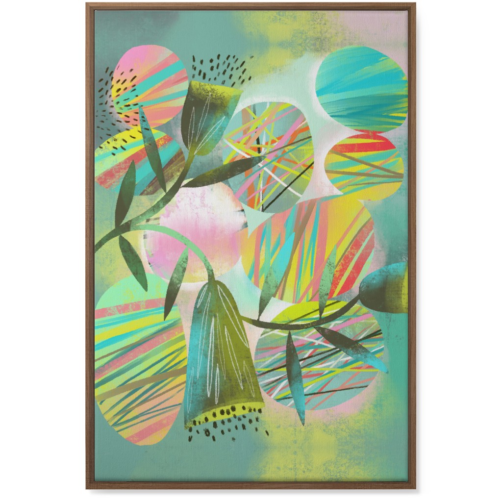 Botanical Abstract Playground - Multi Wall Art, Natural, Single piece, Canvas, 24x36, Green
