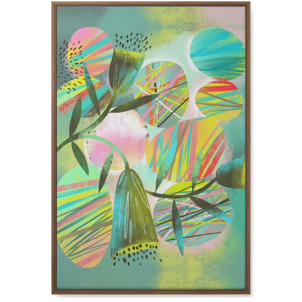 Botanical Abstract Playground - Multi Wall Art, Natural, Single piece, Canvas, 24x36, Green