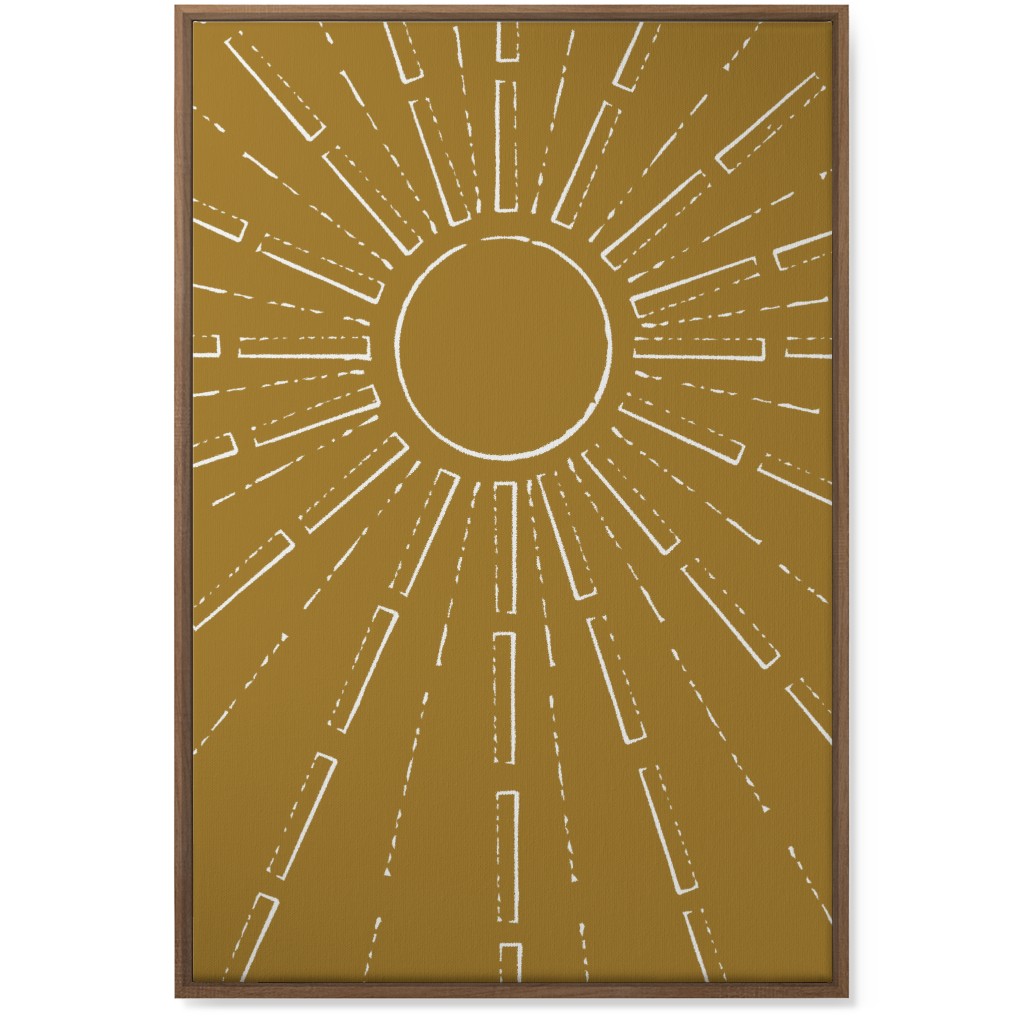 Midcentury Burst Wall Art, Natural, Single piece, Canvas, 24x36, Yellow, Golden