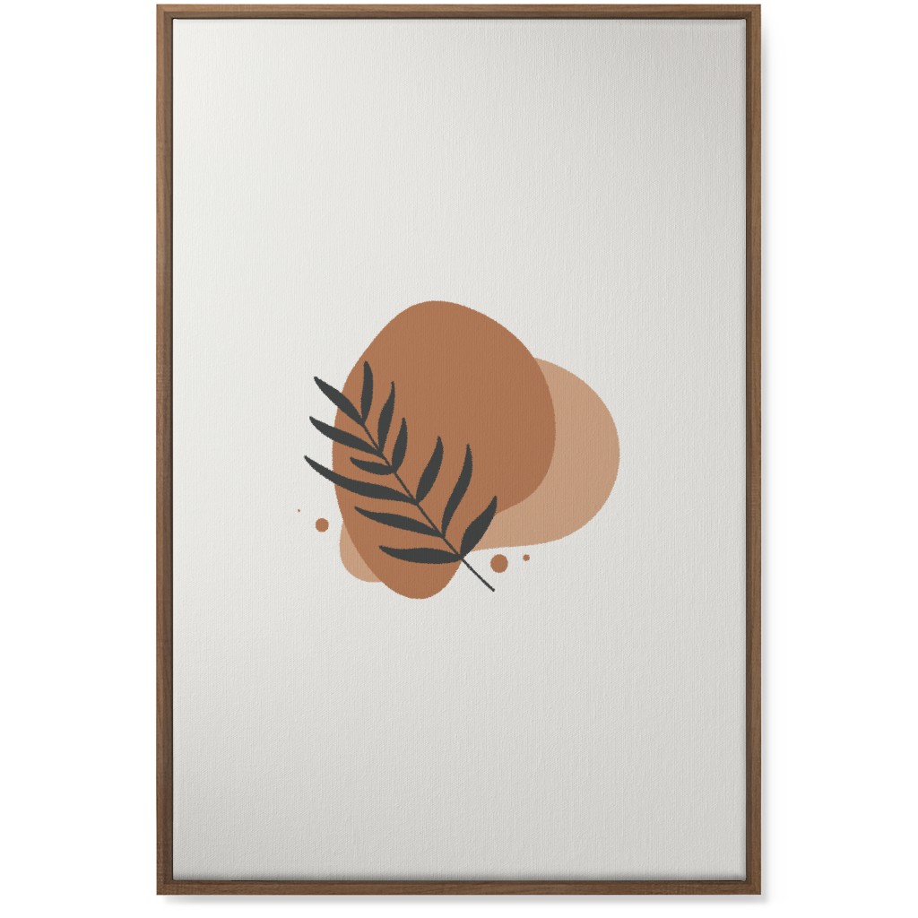 Shapes and Fern Leaf Vi Wall Art, Natural, Single piece, Canvas, 24x36, Orange, Pueblo