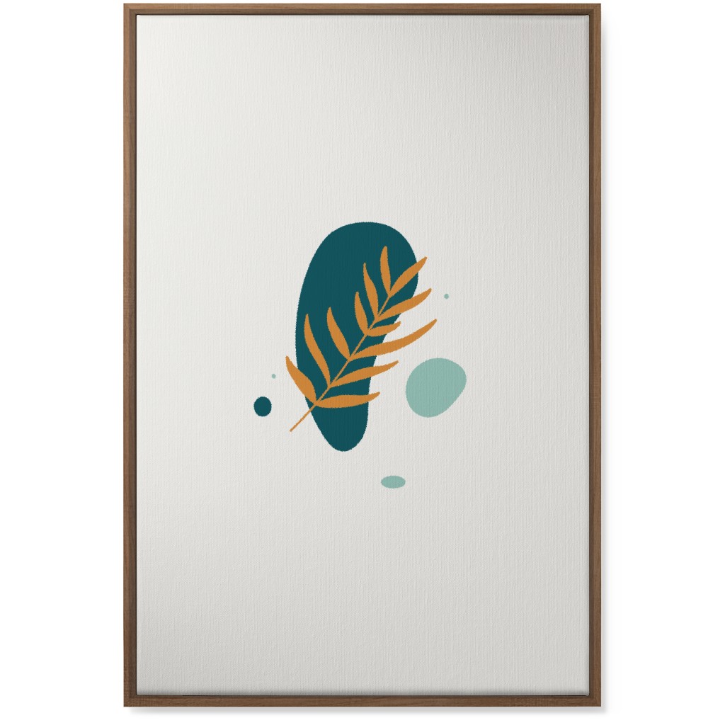 Shapes and Fern Leaf V Wall Art, Natural, Single piece, Canvas, 24x36, Green