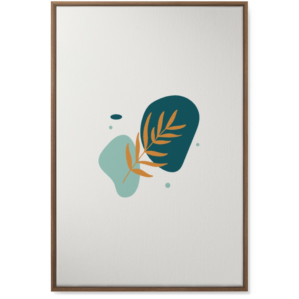 Shapes and Fern Leaf Wall Art, Natural, Single piece, Canvas, 24x36, Green