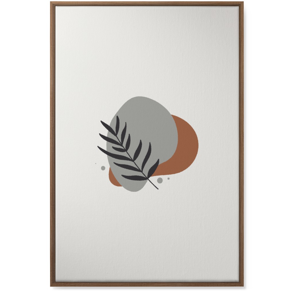 Shapes and Fern Leaf Vi Wall Art, Natural, Single piece, Canvas, 24x36, Brown, Silver Lining