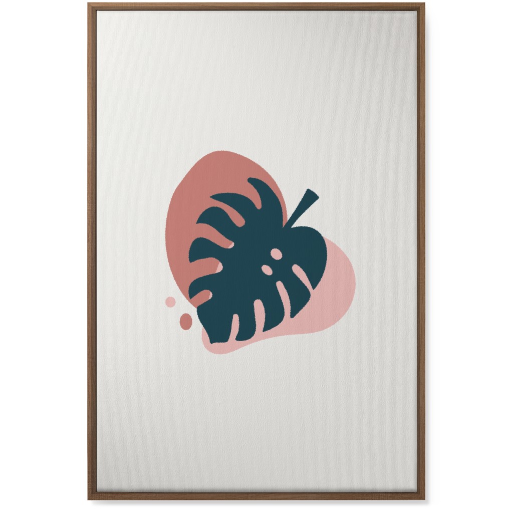Shapes and Fern Leaf Iv Wall Art, Natural, Single piece, Canvas, 24x36, Pink