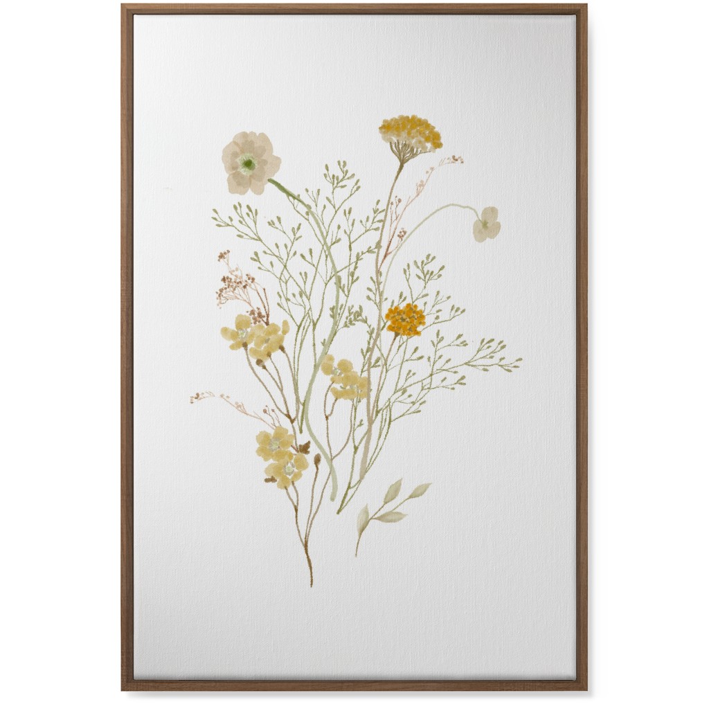 Picked Wildflowers - Yellow Wall Art, Natural, Single piece, Canvas, 24x36, Yellow