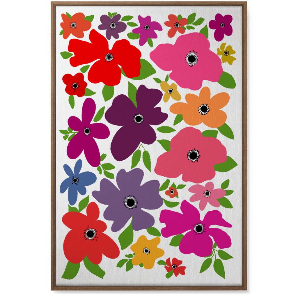 Floral Palooza - Multi Wall Art, Natural, Single piece, Canvas, 24x36, Multicolor