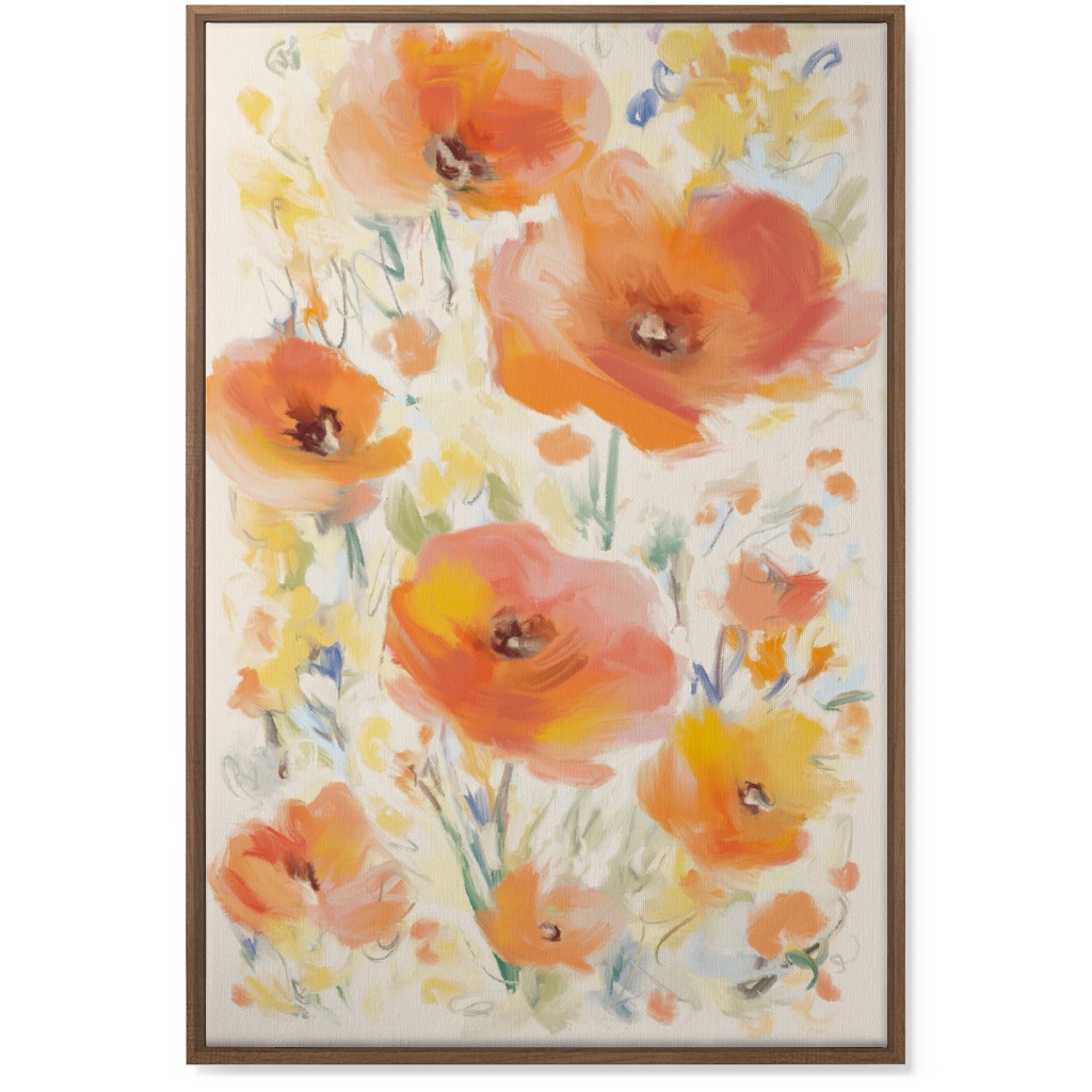 Field of Flowers - Orange Wall Art, Natural, Single piece, Canvas, 24x36, Orange