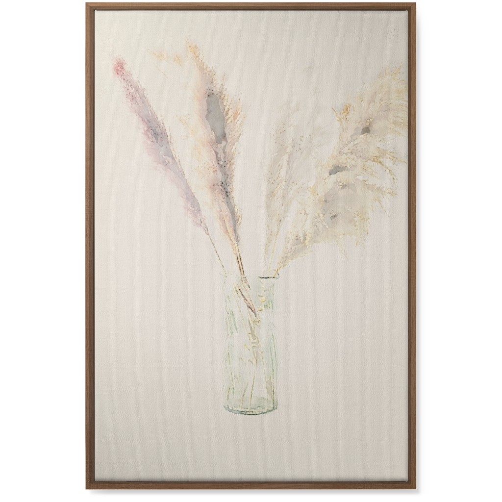 Pampas Grass Watercolor - Neutral Wall Art, Natural, Single piece, Canvas, 24x36, Beige