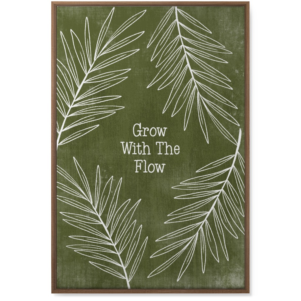 Grow With the Flow - Green Wall Art, Natural, Single piece, Canvas, 24x36, Green