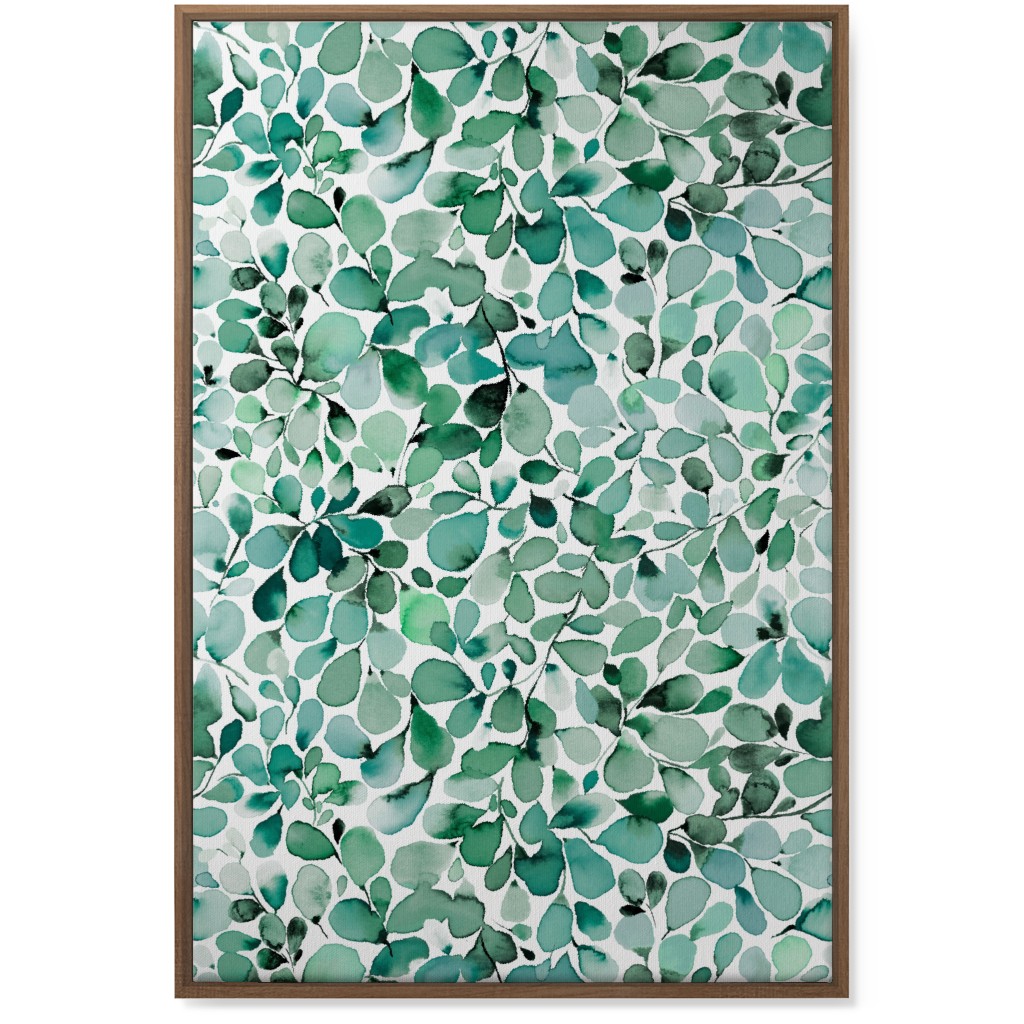 Little Leaves Eucalyptus Foliage - Green Wall Art, Natural, Single piece, Canvas, 24x36, Green, Classic Green