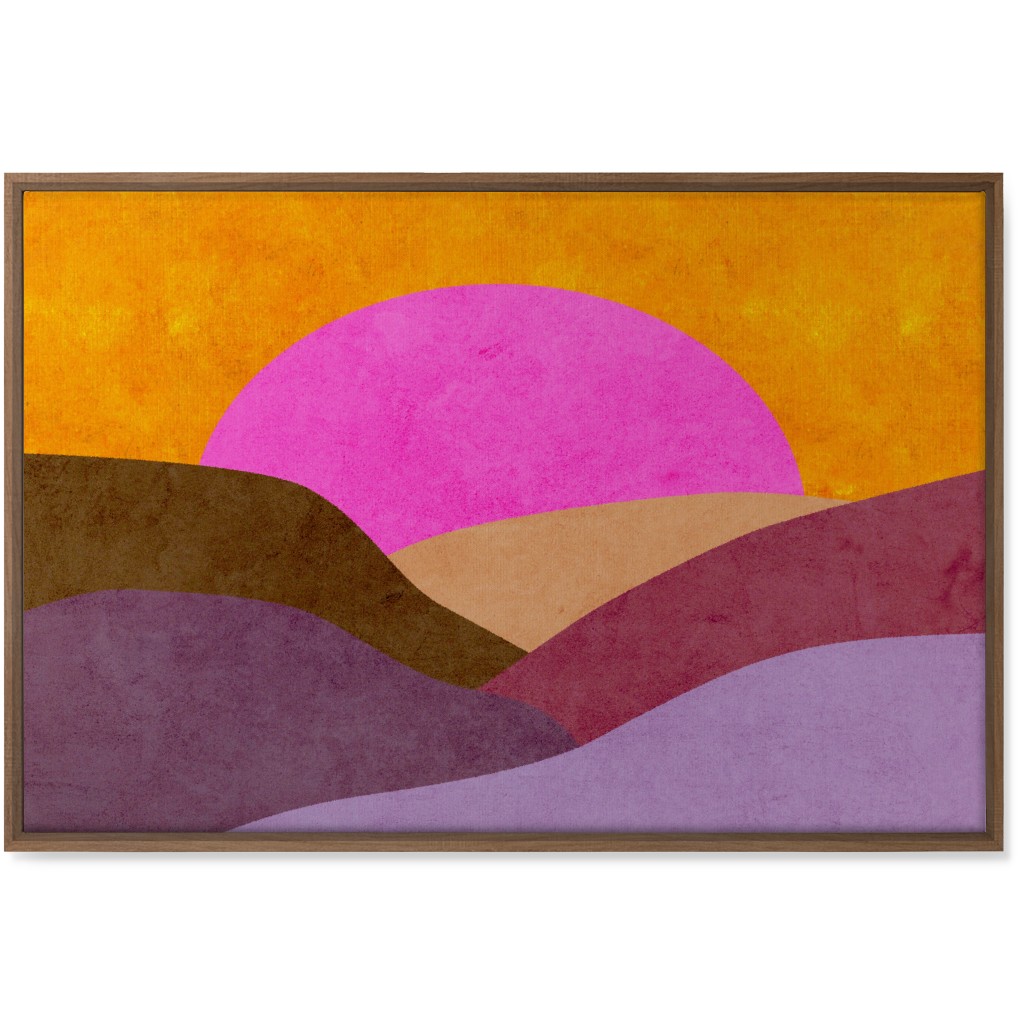 Mountains At Dusk Wall Art, Natural, Single piece, Canvas, 24x36, Multicolor, Satsuma