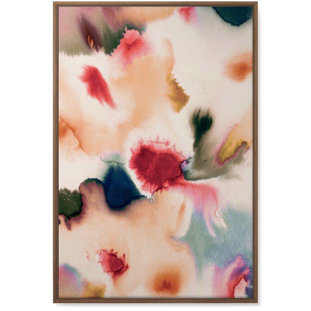 Abstract Watercolor - Warm Wall Art, Natural, Single piece, Canvas, 24x36, Pink, Bright Pink