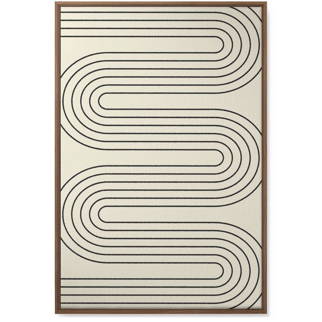 Geometric Abstract Lines - Neutral Wall Art, Natural, Single piece, Canvas, 24x36, Beige, Pearl