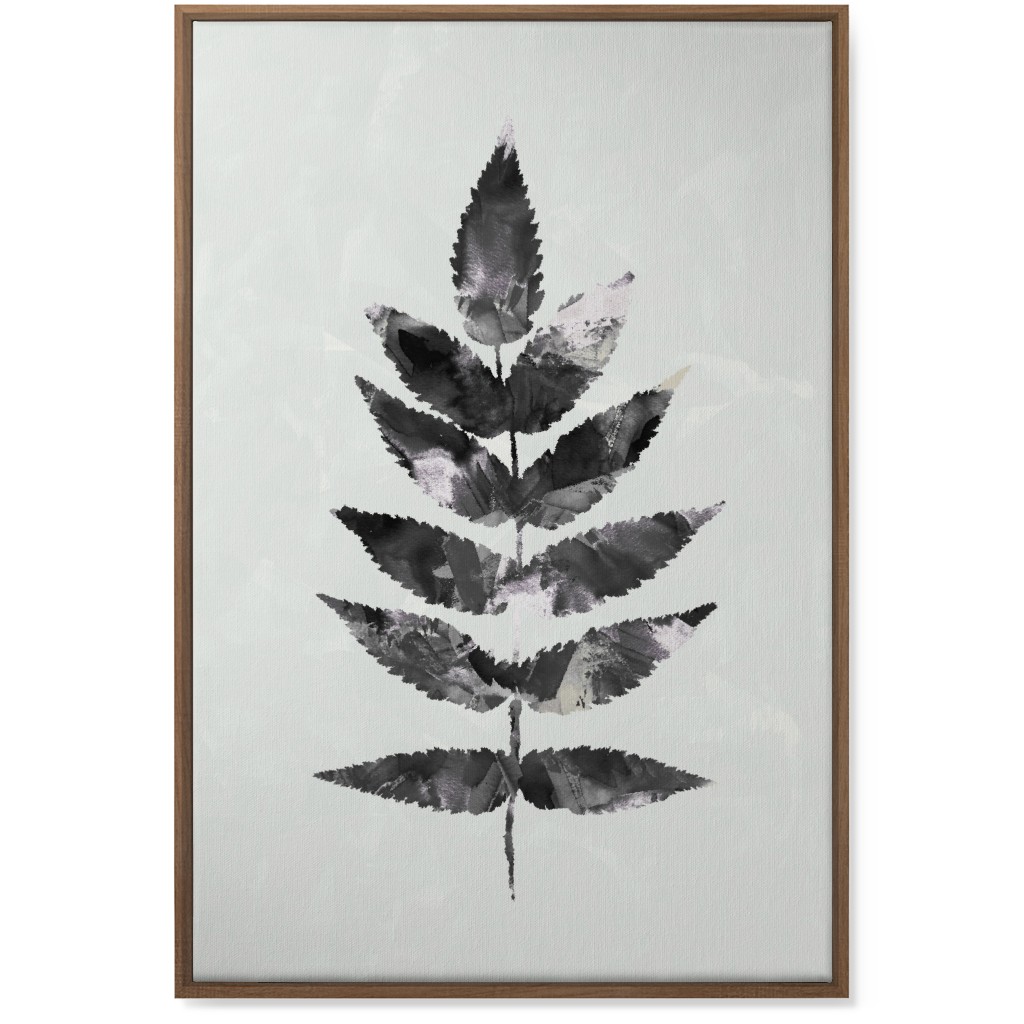 Botanical Leaf Wall Art, Natural, Single piece, Canvas, 24x36, Beige, Gray